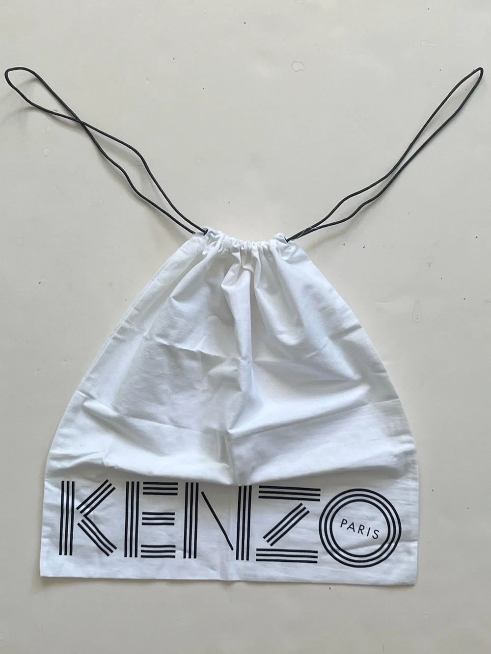 Kenzo Paris Duster (Shoe) Bag ,White, Drawstring top closure 17X16 inches